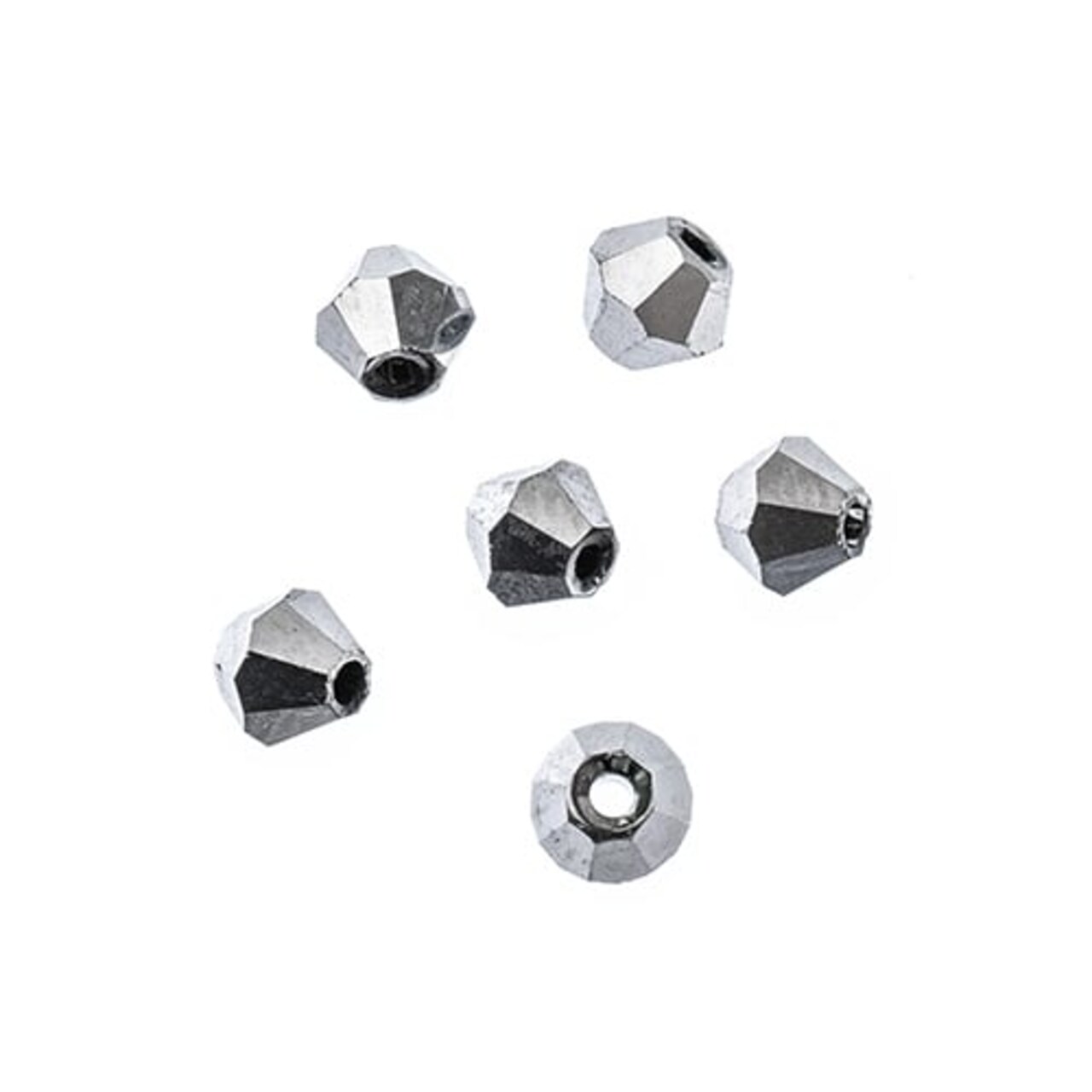 Crystal Lane DIY 2-Strand 7in Opaque Iris Finish Glass Bicone Bead Strands